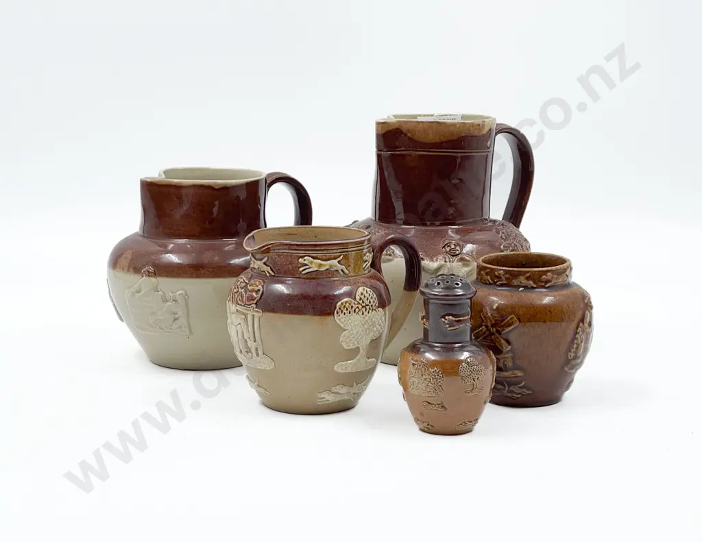 Five Pieces of Assorted Stoneware Including Doulton Lambeth Jug Image 1++
