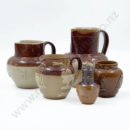 Five Pieces of Assorted Stoneware Including Doulton Lambeth Jug