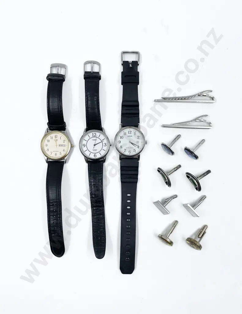 Quantity of Assorted Wrist Watches and Cufflinks Image 1++