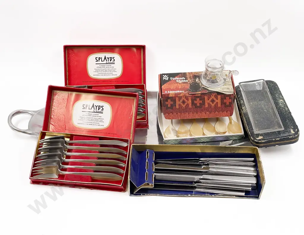 Quantity of Assorted Boxed Cutlery on Tray Image 1++