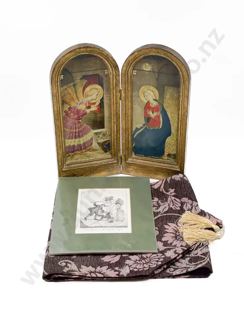Small Ecclesiastical Table Screen Together with Table Runner and Print Image 1++