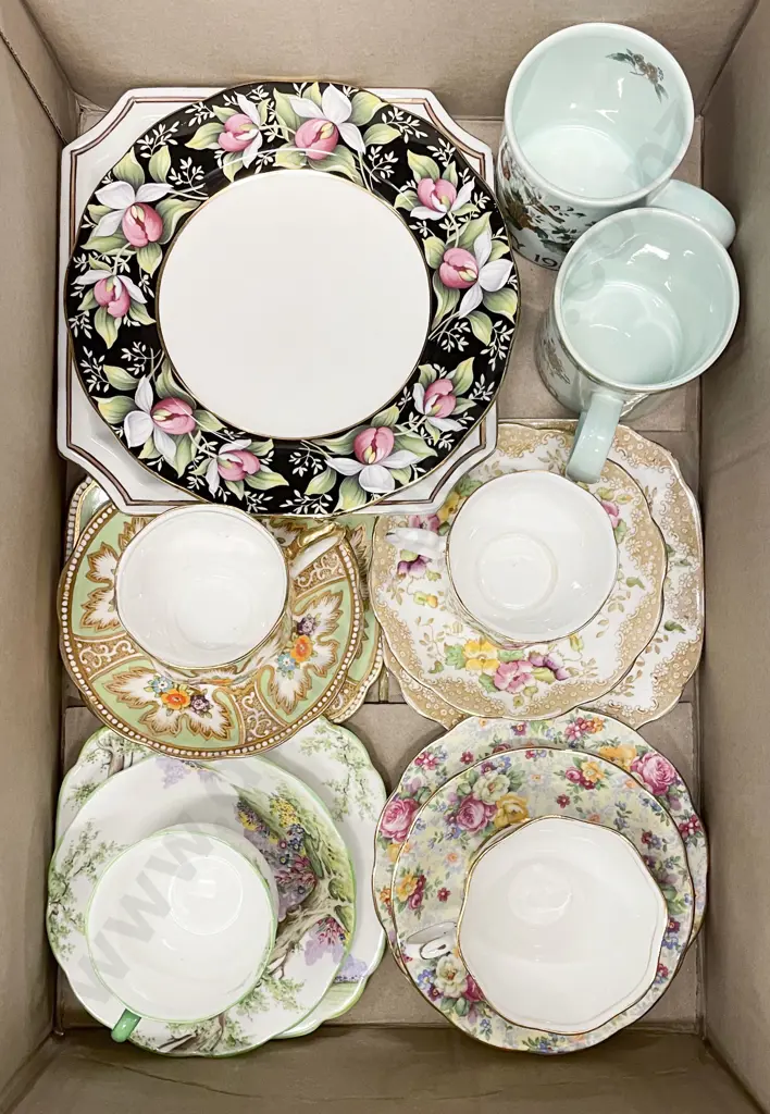 Box of Assorted Including Fancy China Trios Image 1++