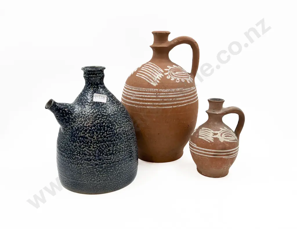 Three Pieces of Pottery Including Salt Glaze Image 1++