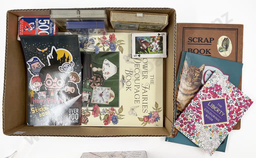 Box of Assorted Including Scrapbook Album and Calligraphy Set etc Image 1++