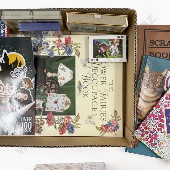 Box of Assorted Including Scrapbook Album and Calligraphy Set etc