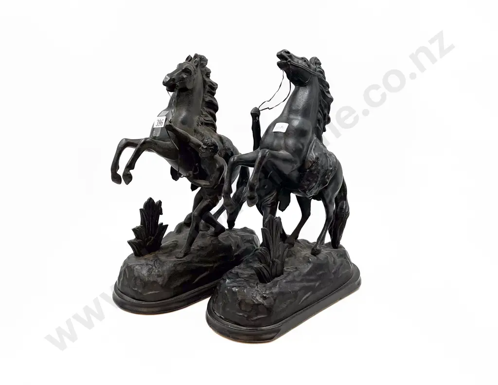 Pair of Spelter Horse Figures Image 1++