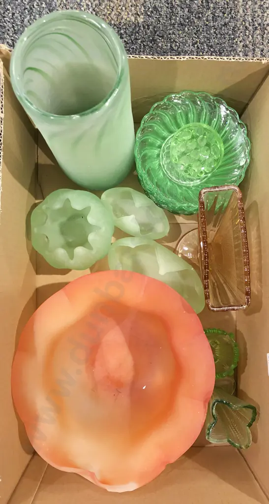 Box of Assorted Pressed Glass Etc. Image 1++
