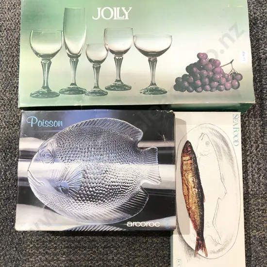Quantity of Three Assorted Boxed Glassware Sets