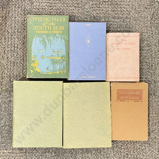 Six Various Vintage Books with Exploratory Themes