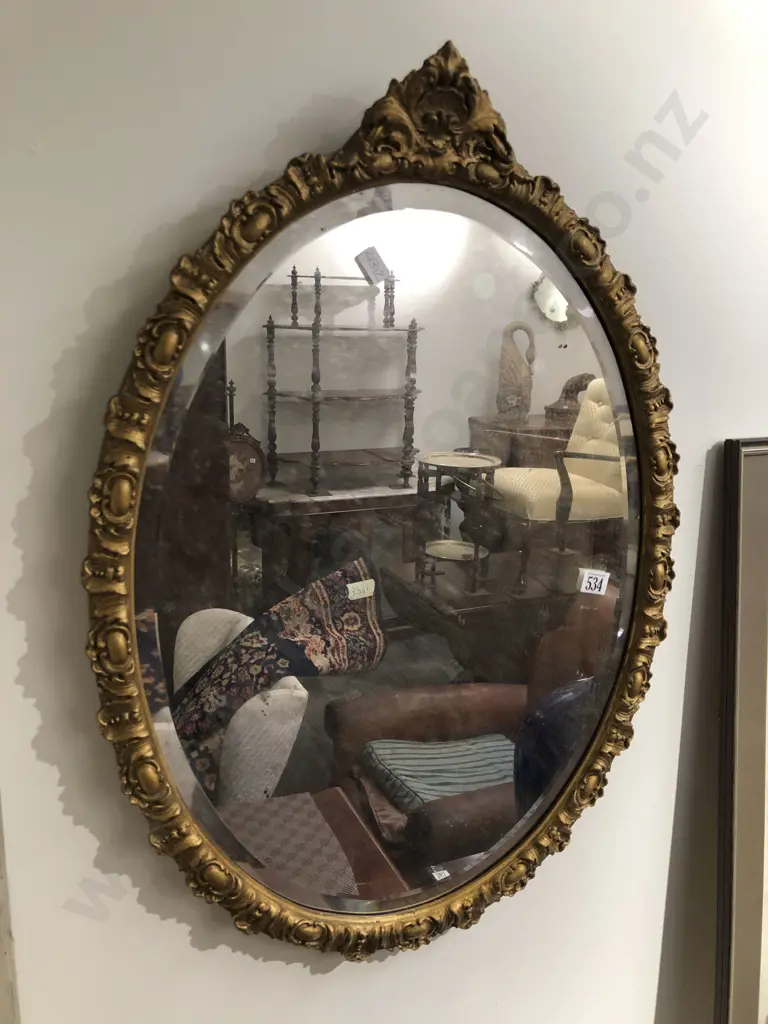 Oval Bevel Edged Ornate Mirror Image 1++