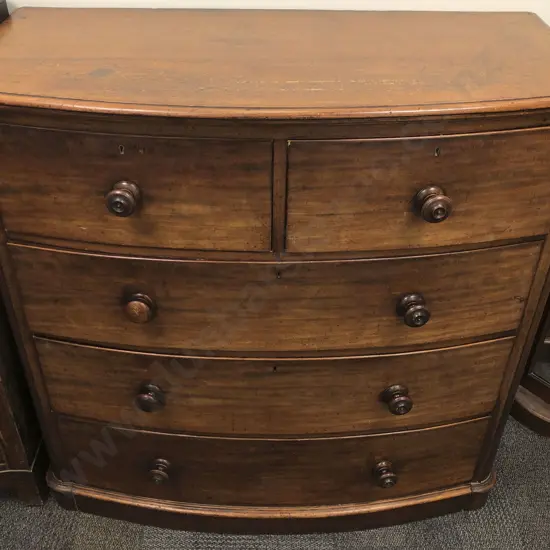 Antique Mahogany Bow Front Chest of Drawers