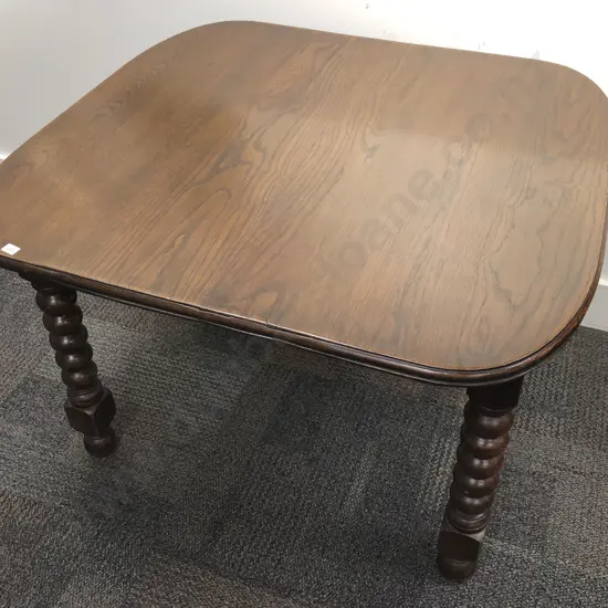 Oak Breakfast Table with Bobbin Turned Legs