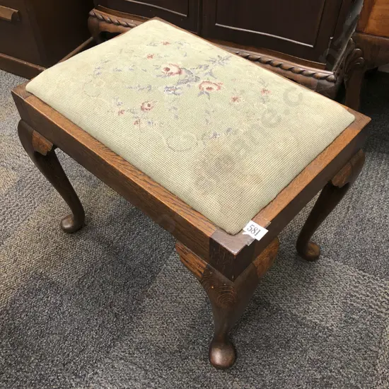 Tapestry Seated Oak Footstool