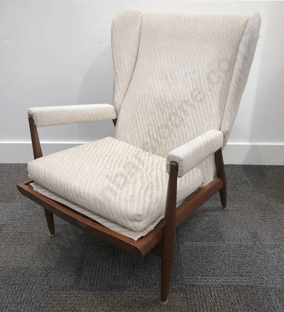 Mid-Century Wingback Armchair Image 1++