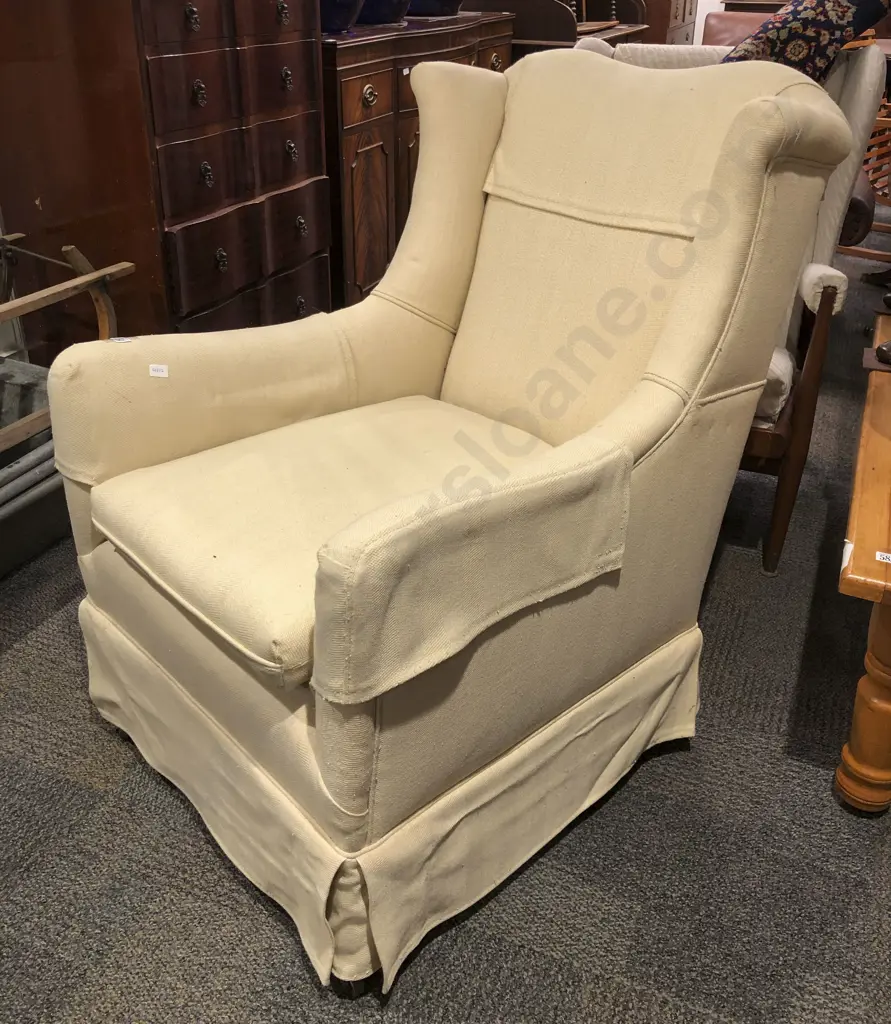Mid-Century Wingback Armchair Image 1++