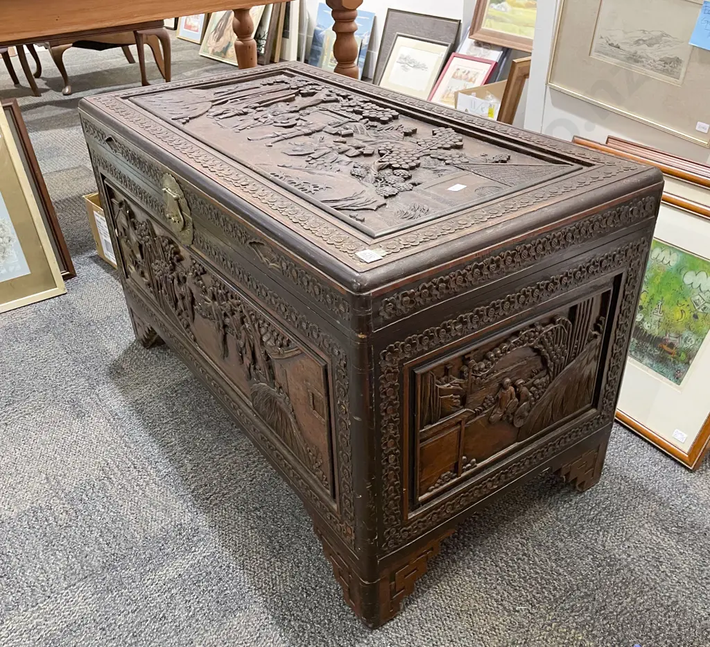 Carved Camphor Chest Image 1++