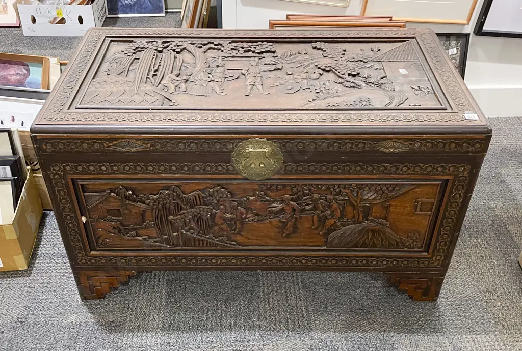 Carved Camphor Chest Image 1++