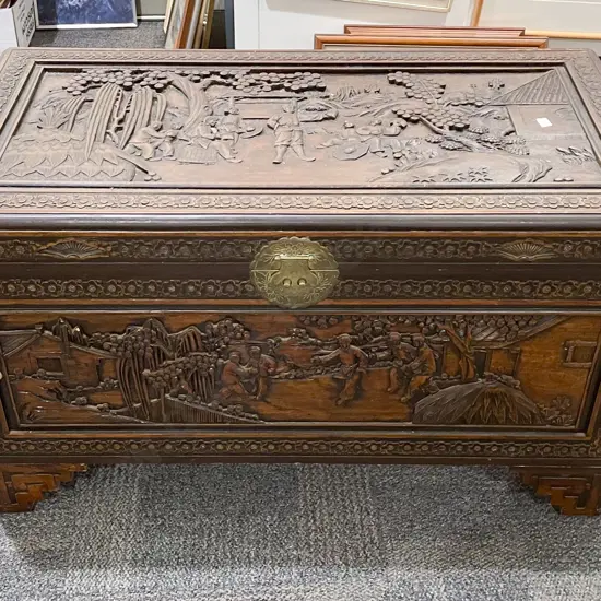 Carved Camphor Chest