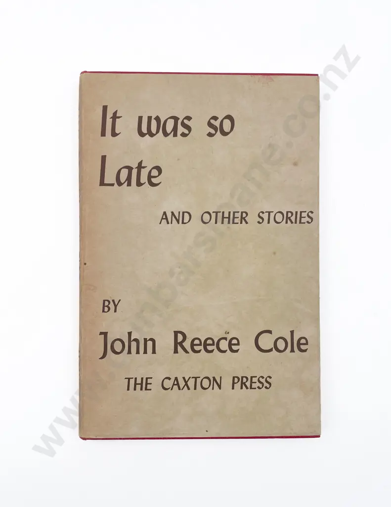 Cole John Reece - It Was So Late and Other Stories Image 1++
