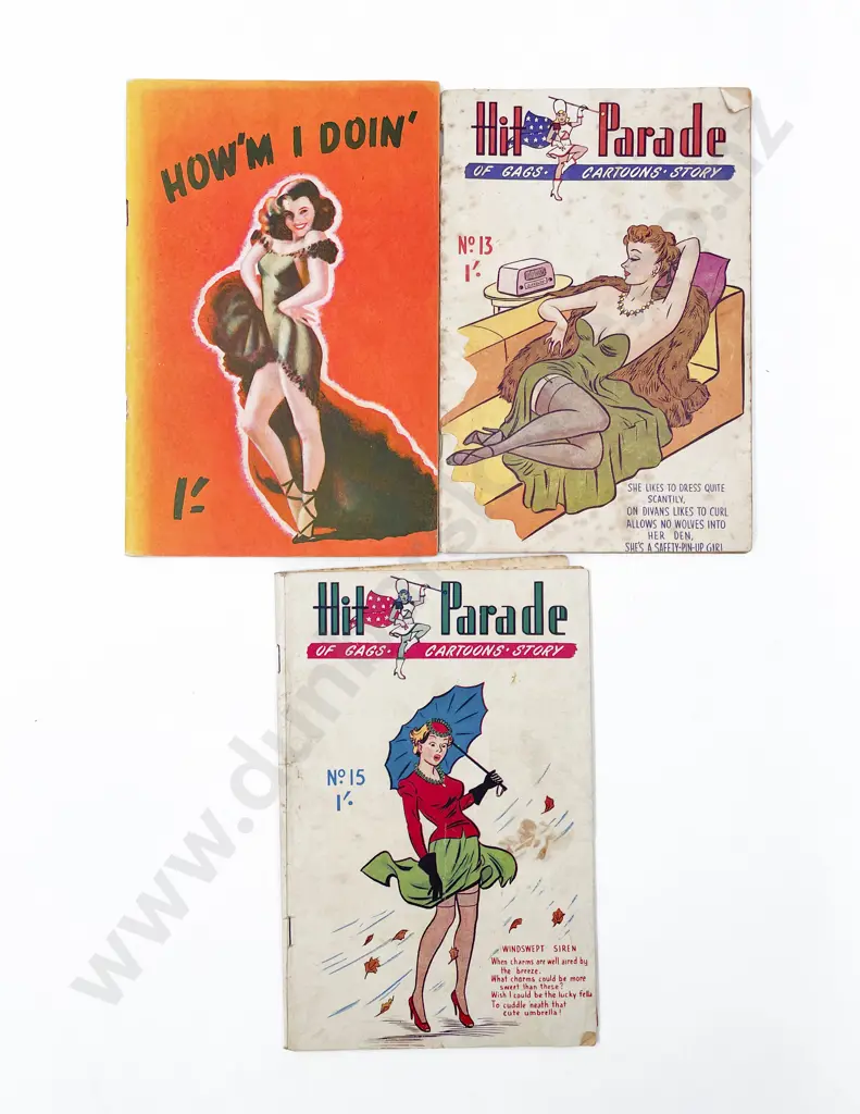 N.Z. Short Story "How'm I Doin'" with Two "Hit Parade" Cartoons Image 1++