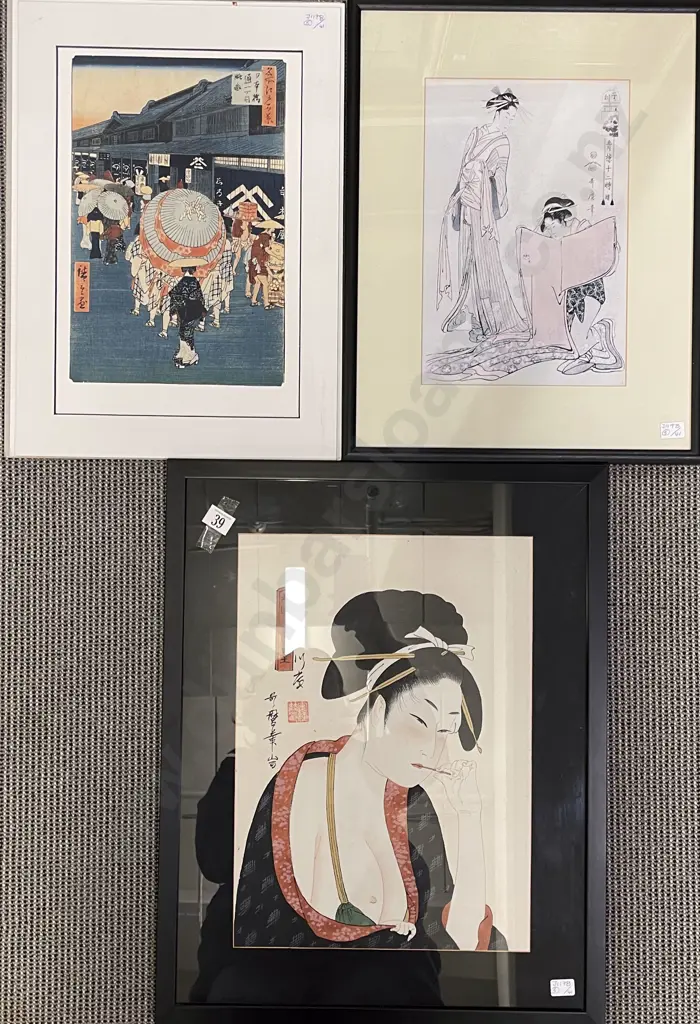Three Japanese Woodblock Prints Image 1++