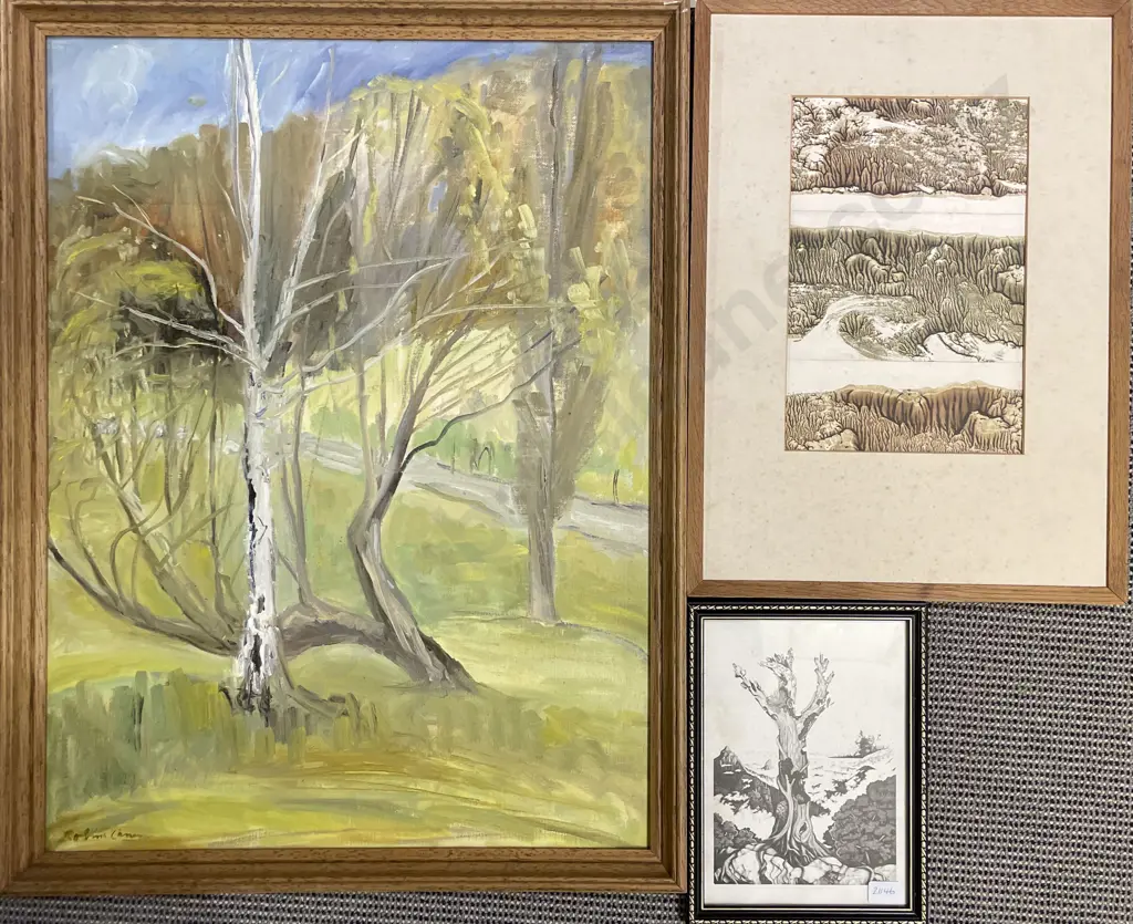 Robina Cameron - Oil on Board Together with Ray Hammond Print and Other Image 1++