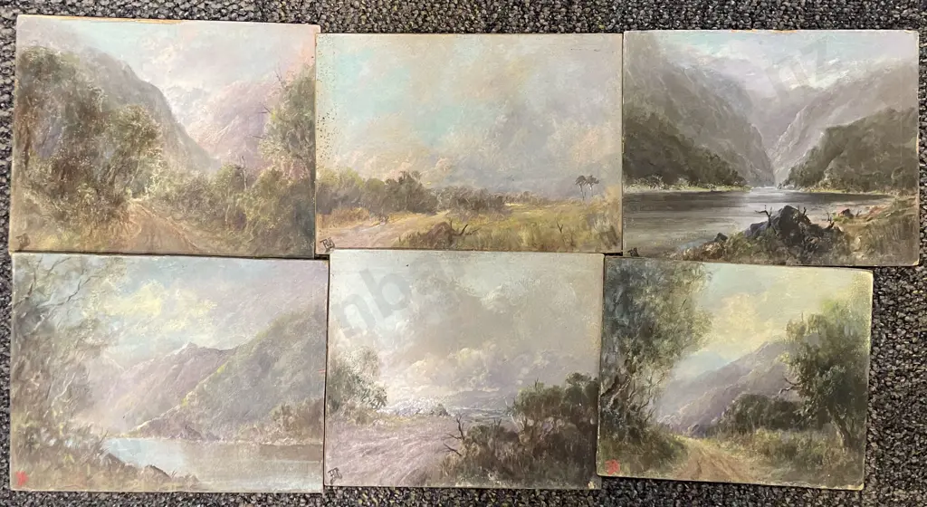 F O Bianchi - Six NZ Landscape Studies & R Sander - Winter on the West Coast Image 1++