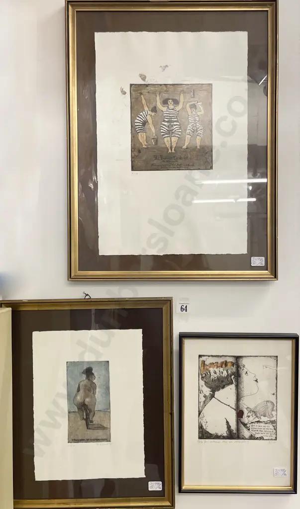 Unknown Artist - Three Framed Etchings Image 1++