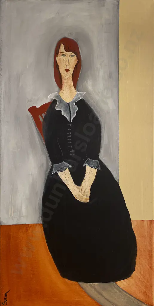 Susan Adams - Modigliani Seated Woman - Acrylic on Board (3) Image 1++