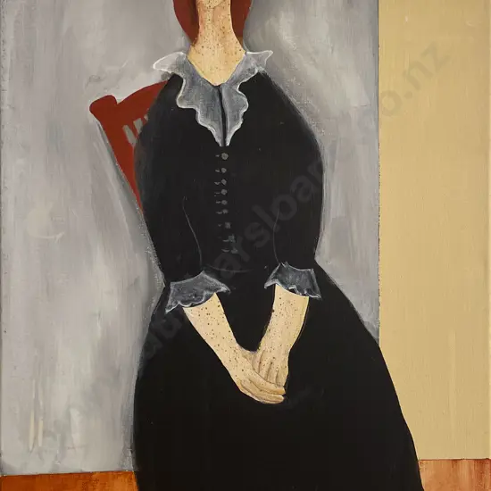 Susan Adams - Modigliani Seated Woman - Acrylic on Board (3)