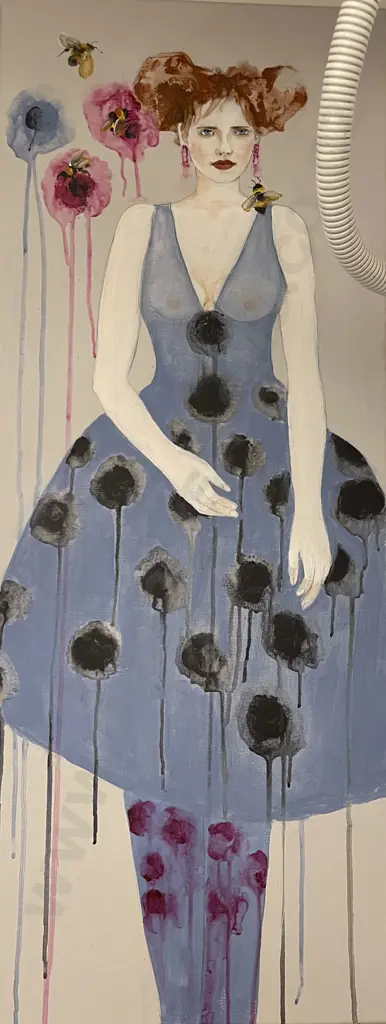 Susan Adams - Redhead With Bees - Acrylic on Canvas (2) Image 1++