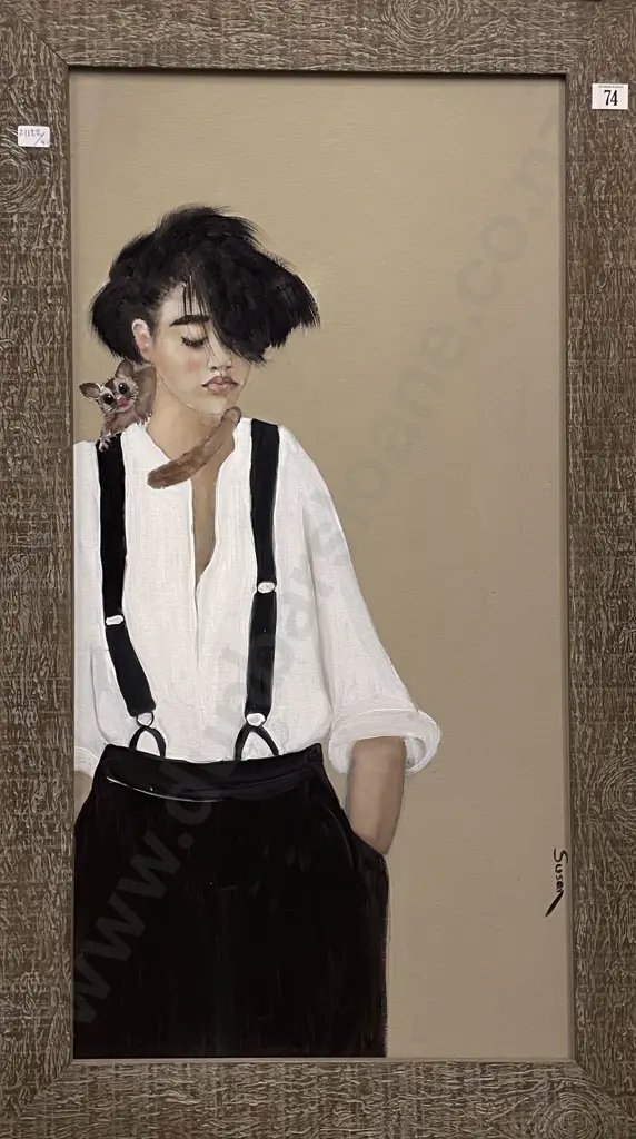 Susan Adams - Muse with Sugar Glider - Acrylic on Board Image 1++