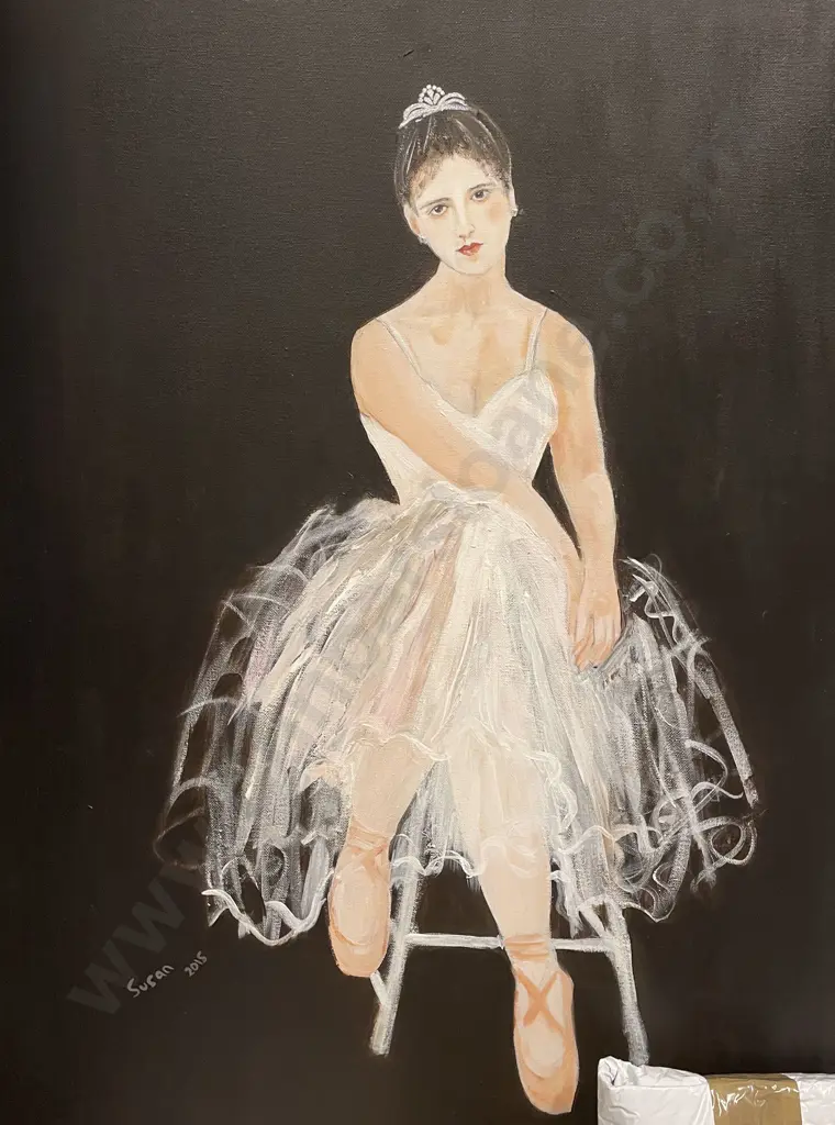 Susan Adams - Seated Ballerina - Acrylic on Canvas & 2 Others Image 1++
