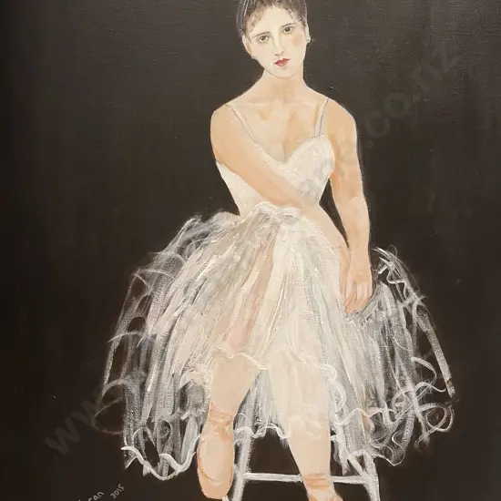 Susan Adams - Seated Ballerina - Acrylic on Canvas & 2 Others
