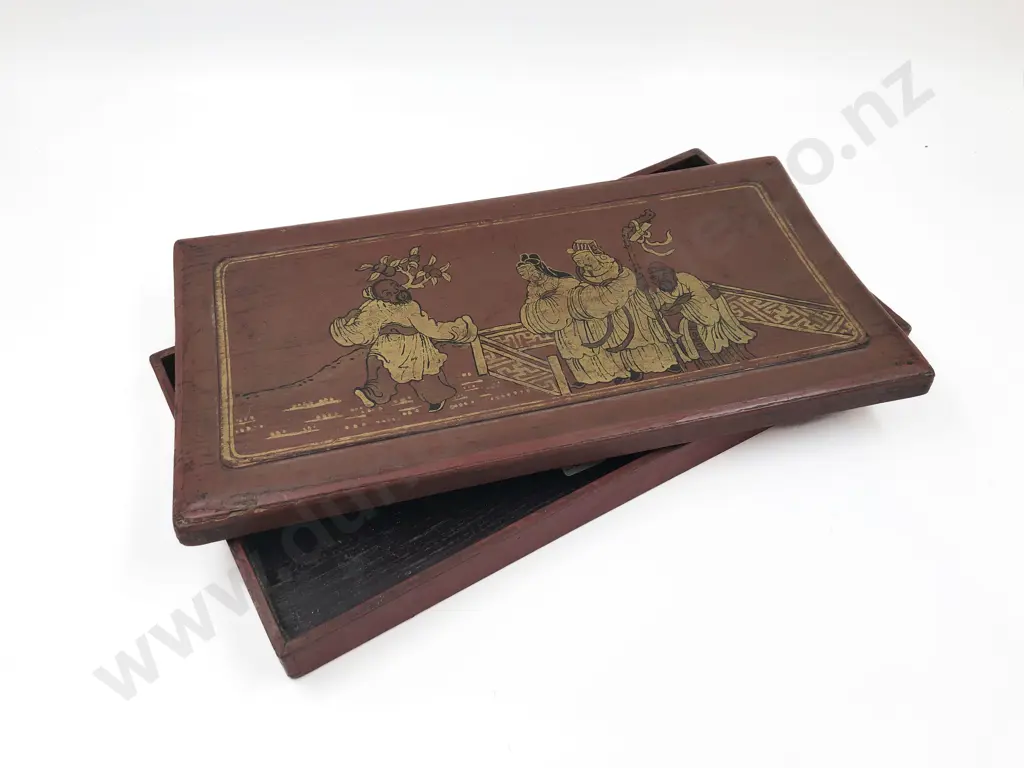 Chinese Lacquered Scholars Box Image 1++
