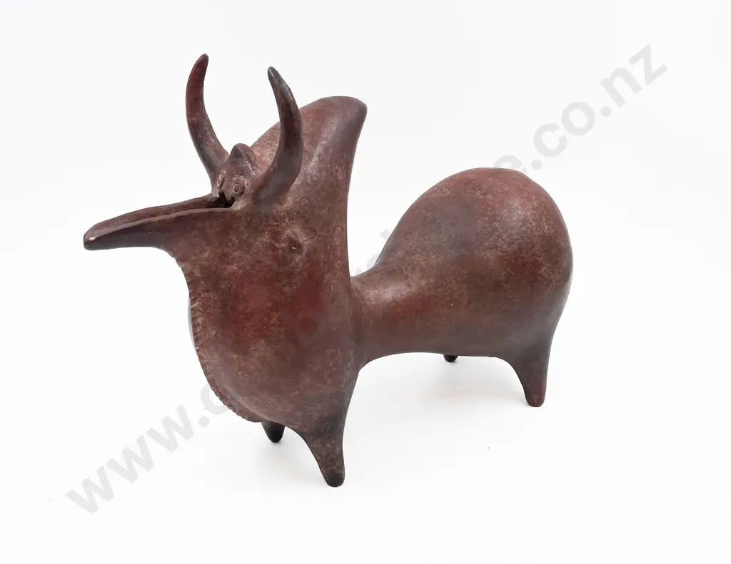 Pottery Stylized Bull Ornament Image 1++