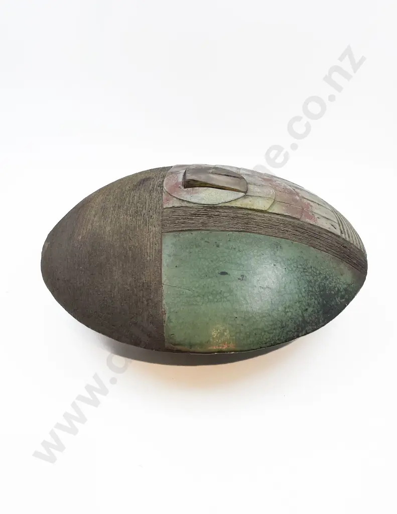 NZ Pottery Form Vase with Cover (faults) Image 1++