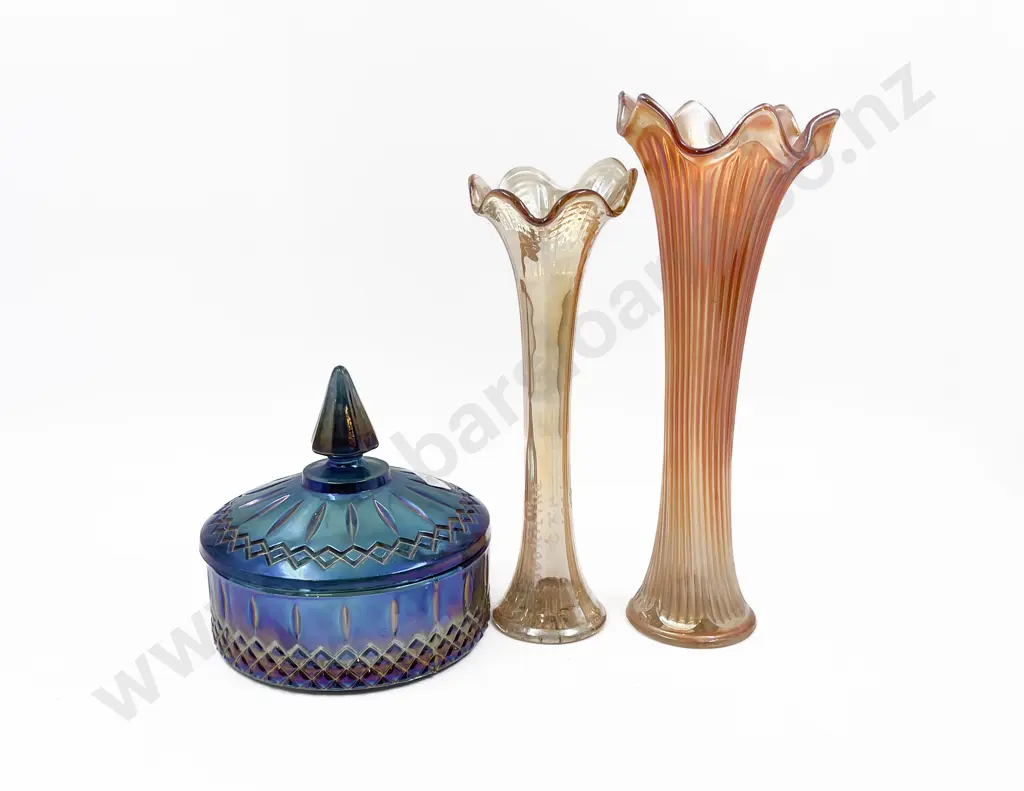 Three Pieces of Carnival Glass Image 1++
