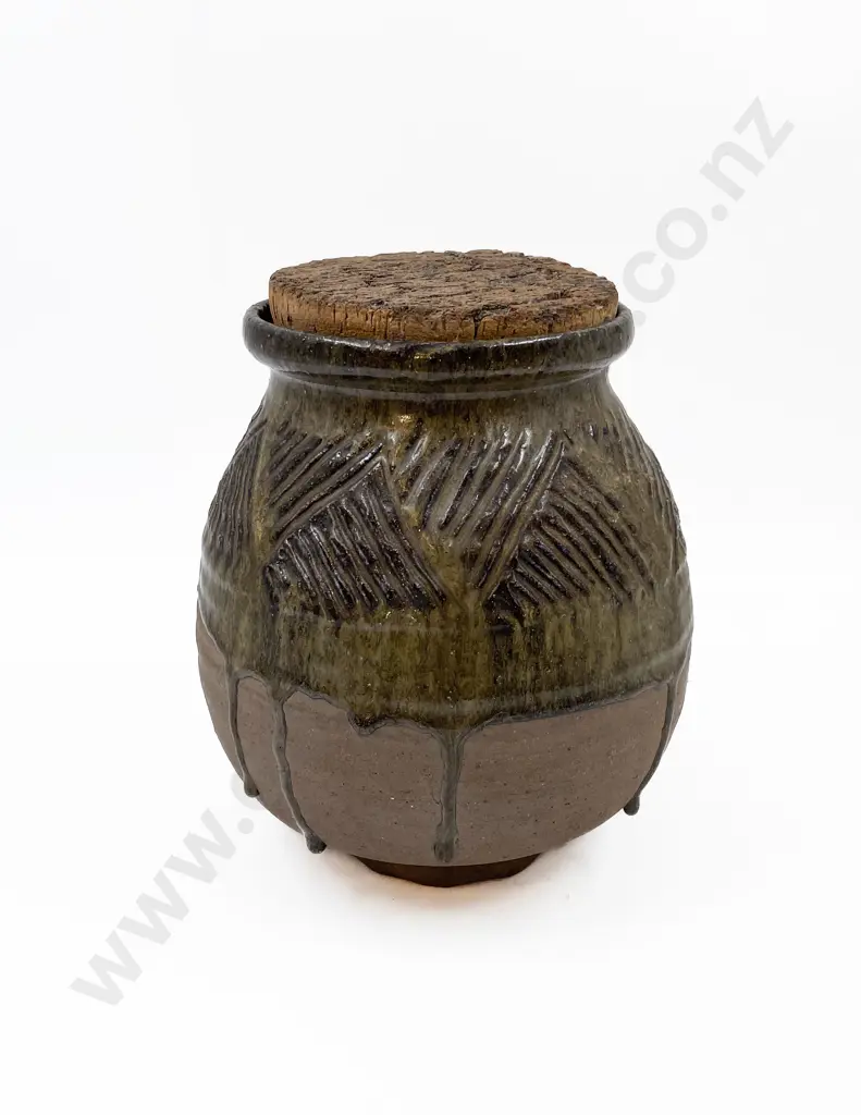 Pottery Vase with Cork Stopper Image 1++