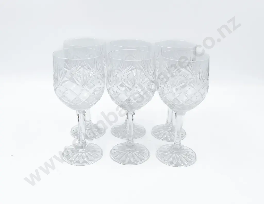 Six Crystal Red Wine Goblets Image 1++
