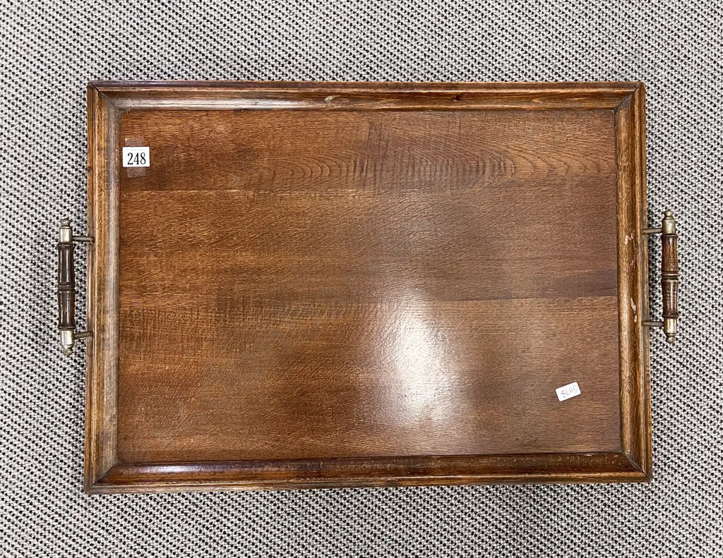 Edwardian Oak Tea Tray Image 1++