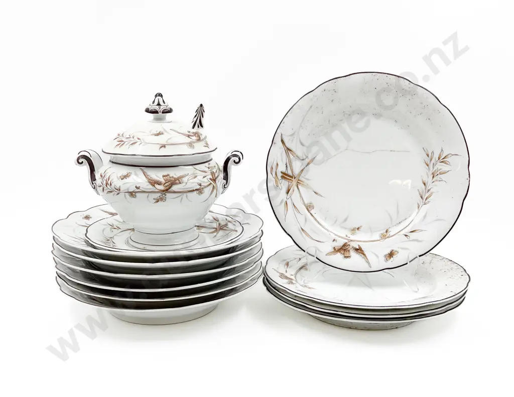 Quantity of Fancy China Plates and Small Tureen Image 1++