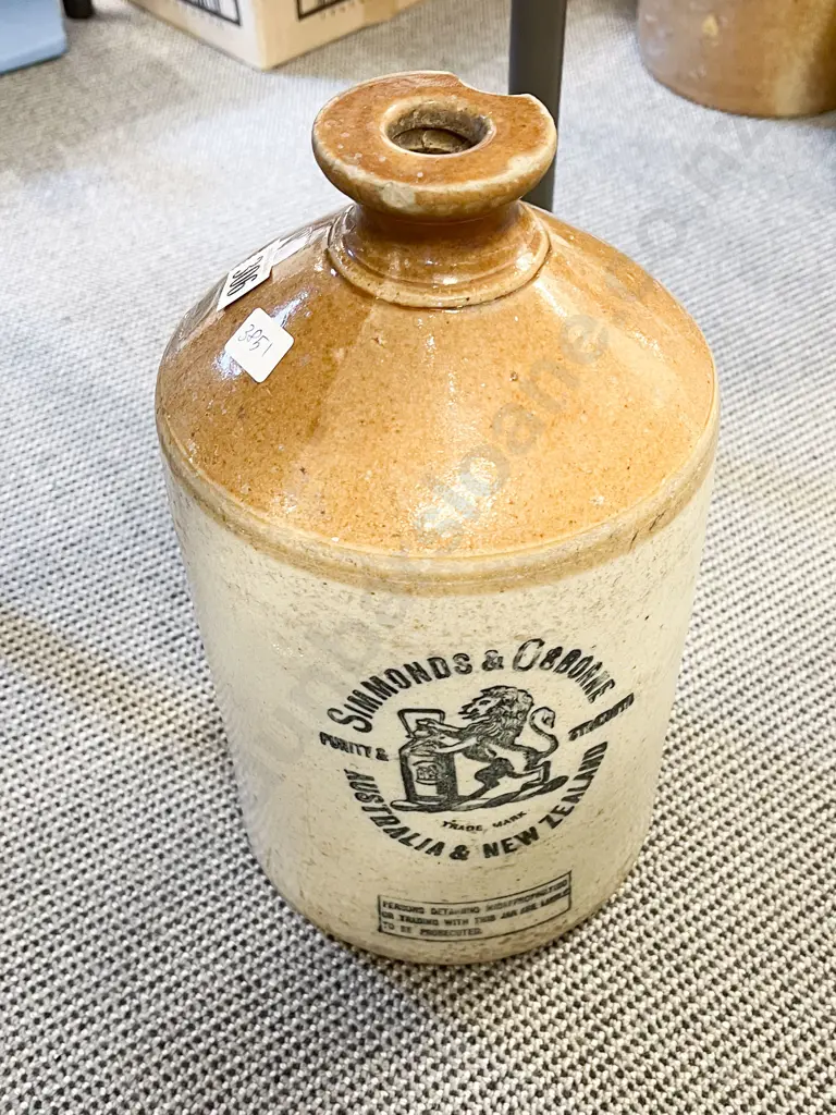 Vintage Australia and New Zealand Stoneware Bottle Image 1++
