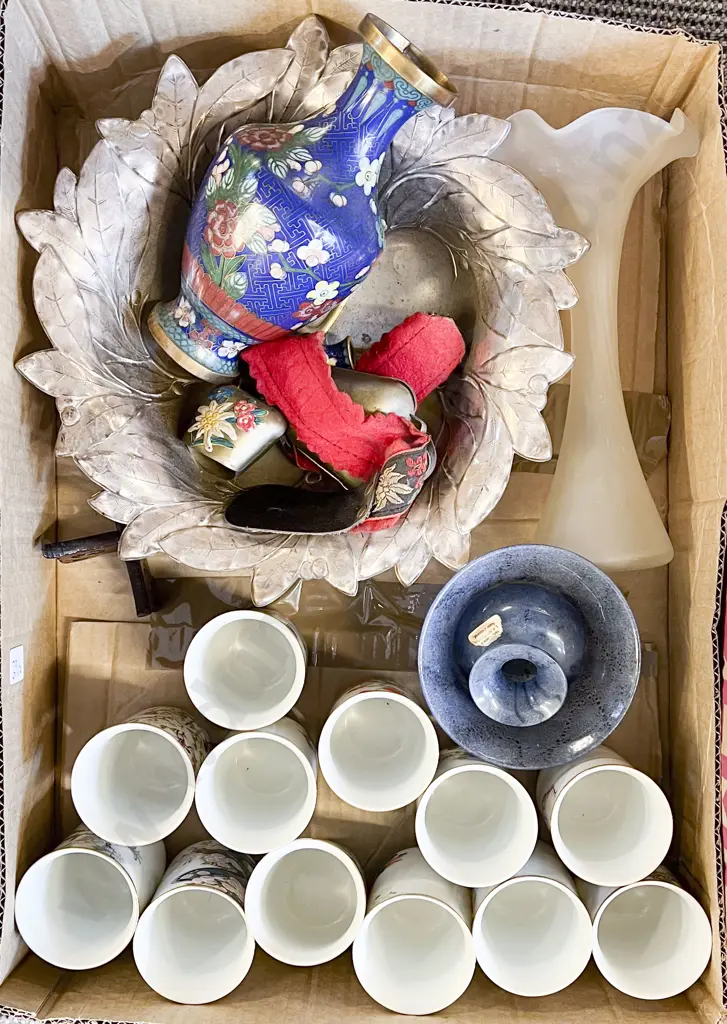 Quantity of Assorted including Two Hoglund Vases with Cloisonne Vase etc Image 1++