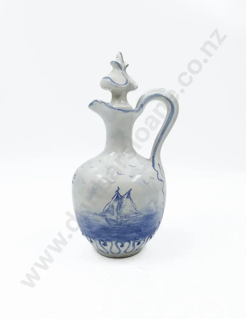Vintage French Labbe Francois Delft Pottery Liqueur Jug Image 1++