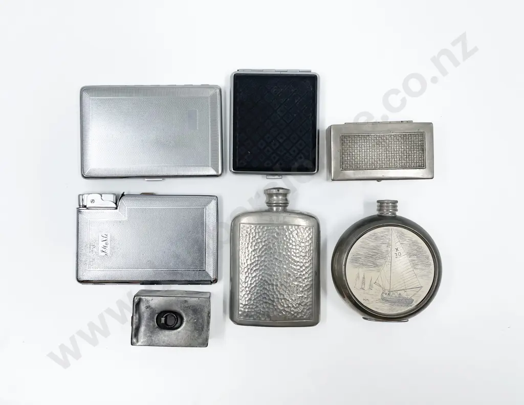 Small Quantity of Assorted Hip Flasks and Cig Cases etc Image 1++