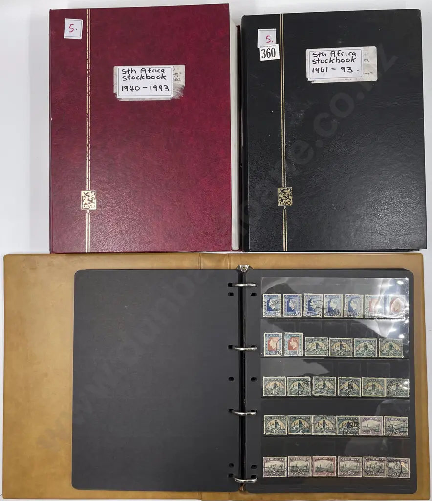 Stamp Binder and Two Stock Books Containing South Africa 1920 - 1950 Image 1++