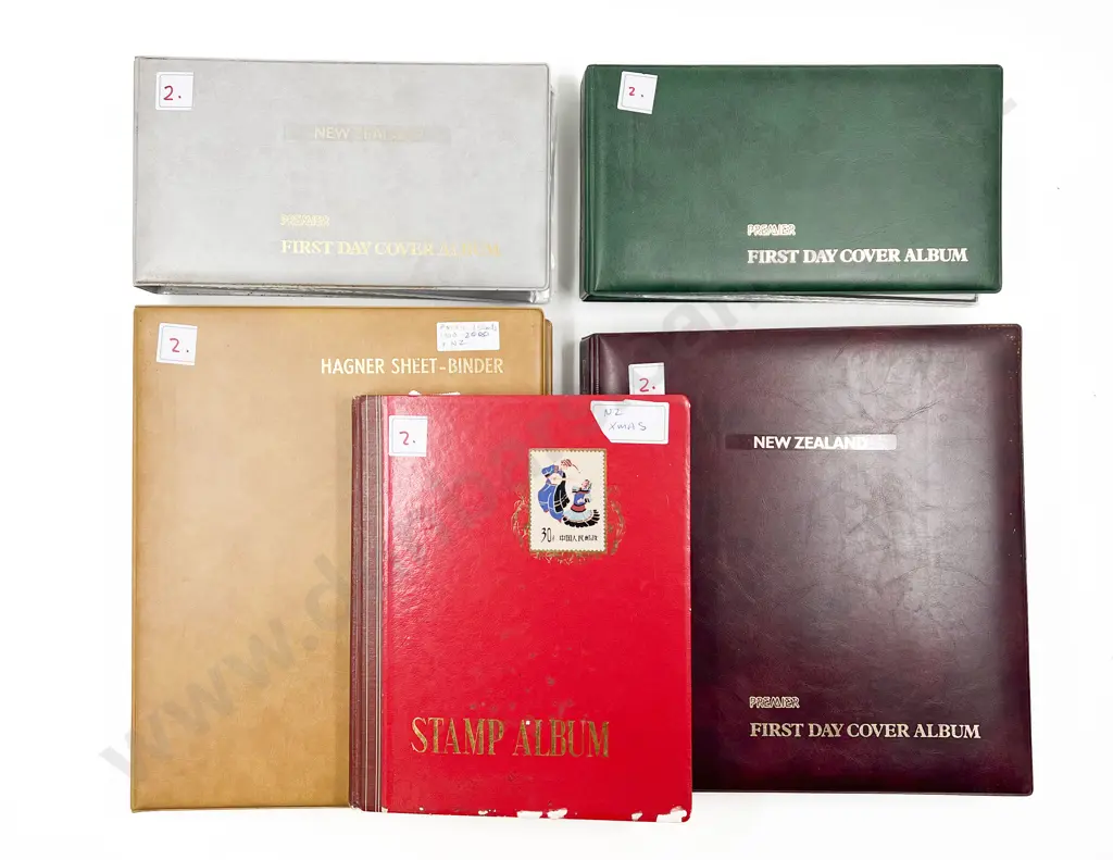 Two Stamp Albums and Four Binders Containing N.Z. & Pacific 1900 - 1990 Image 1++