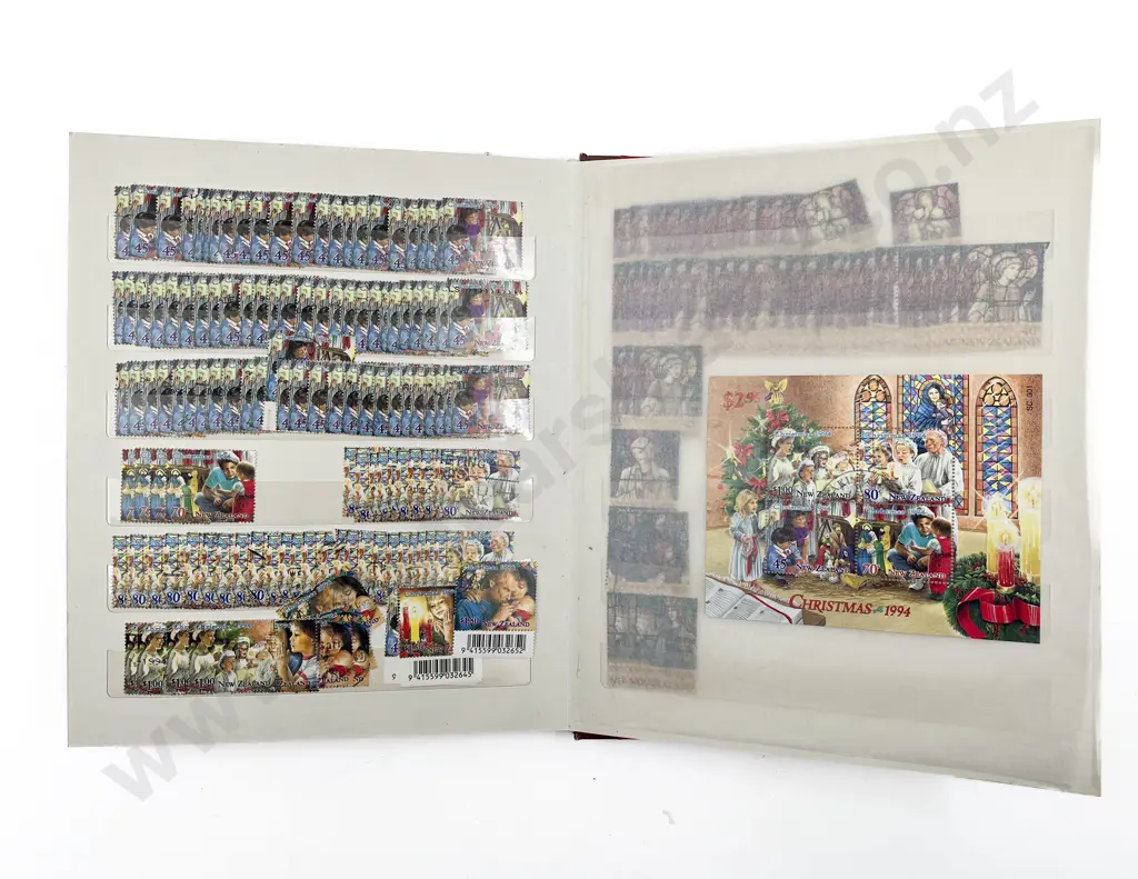 Two Stamp Albums and Four Binders Containing N.Z. & Pacific 1900 - 1990 Image 1++