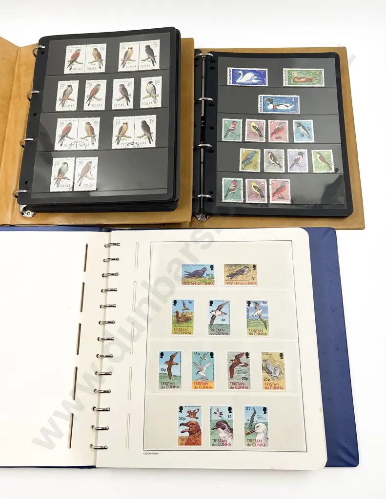 Three Stamp Albums of Assorted Bird Related Stamps Image 1++
